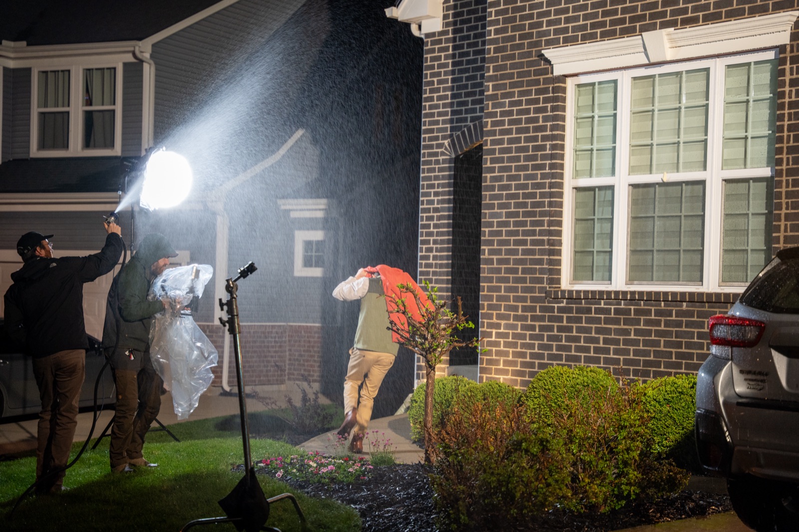 A Wilbur production setup on location for a home-services brand shoot